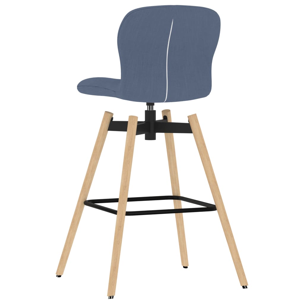 Chaises pivotantes de bar lot de 2 bleu tissu