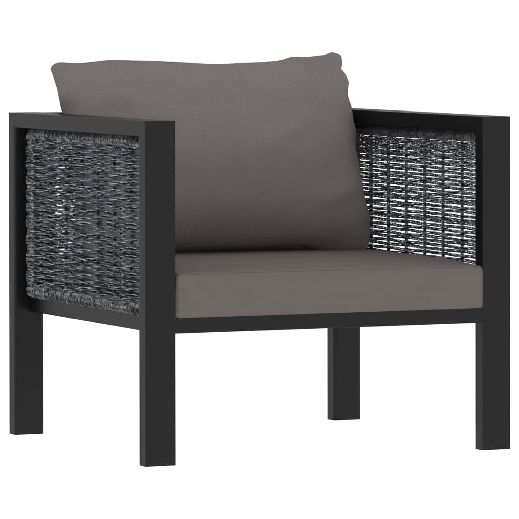 Canapé sectionnel avec coussin Résine tressée Anthracite