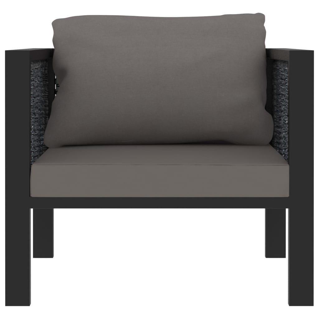 Canapé sectionnel avec coussin Résine tressée Anthracite