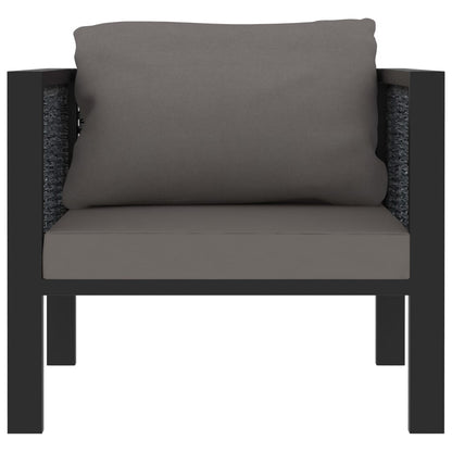 Canapé sectionnel avec coussin Résine tressée Anthracite