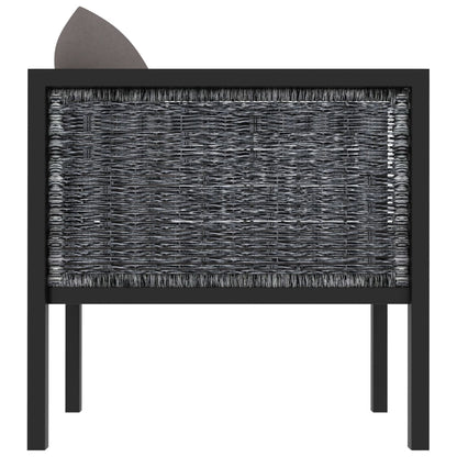 Canapé sectionnel avec coussin Résine tressée Anthracite