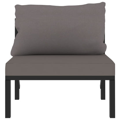 Canapé central sectionnel et coussin Résine tressée Anthracite