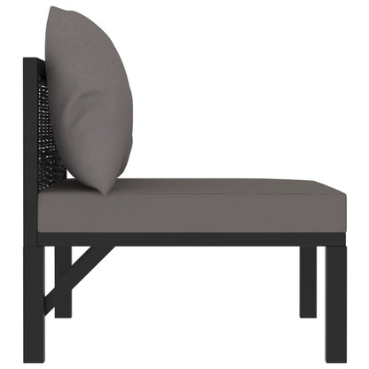 Canapé central sectionnel et coussin Résine tressée Anthracite