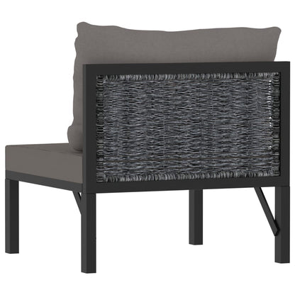 Canapé central sectionnel et coussin Résine tressée Anthracite