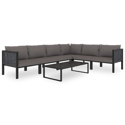 Canapé central sectionnel et coussin Résine tressée Anthracite