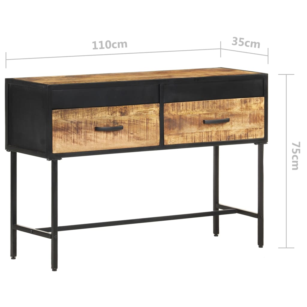 Table console 110x35x75 cm Bois de manguier brut