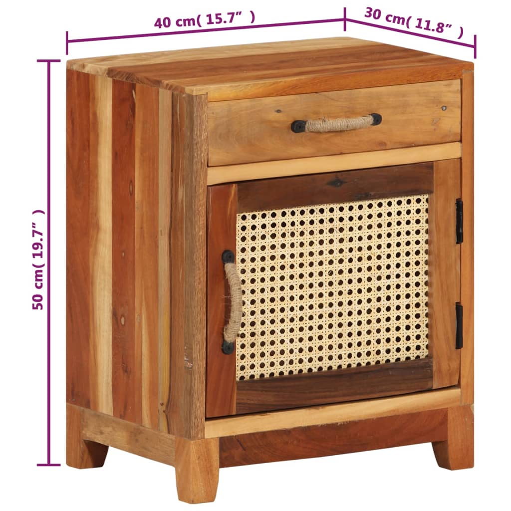 Table de chevet 40x30x50 cm Bois de récupération massif