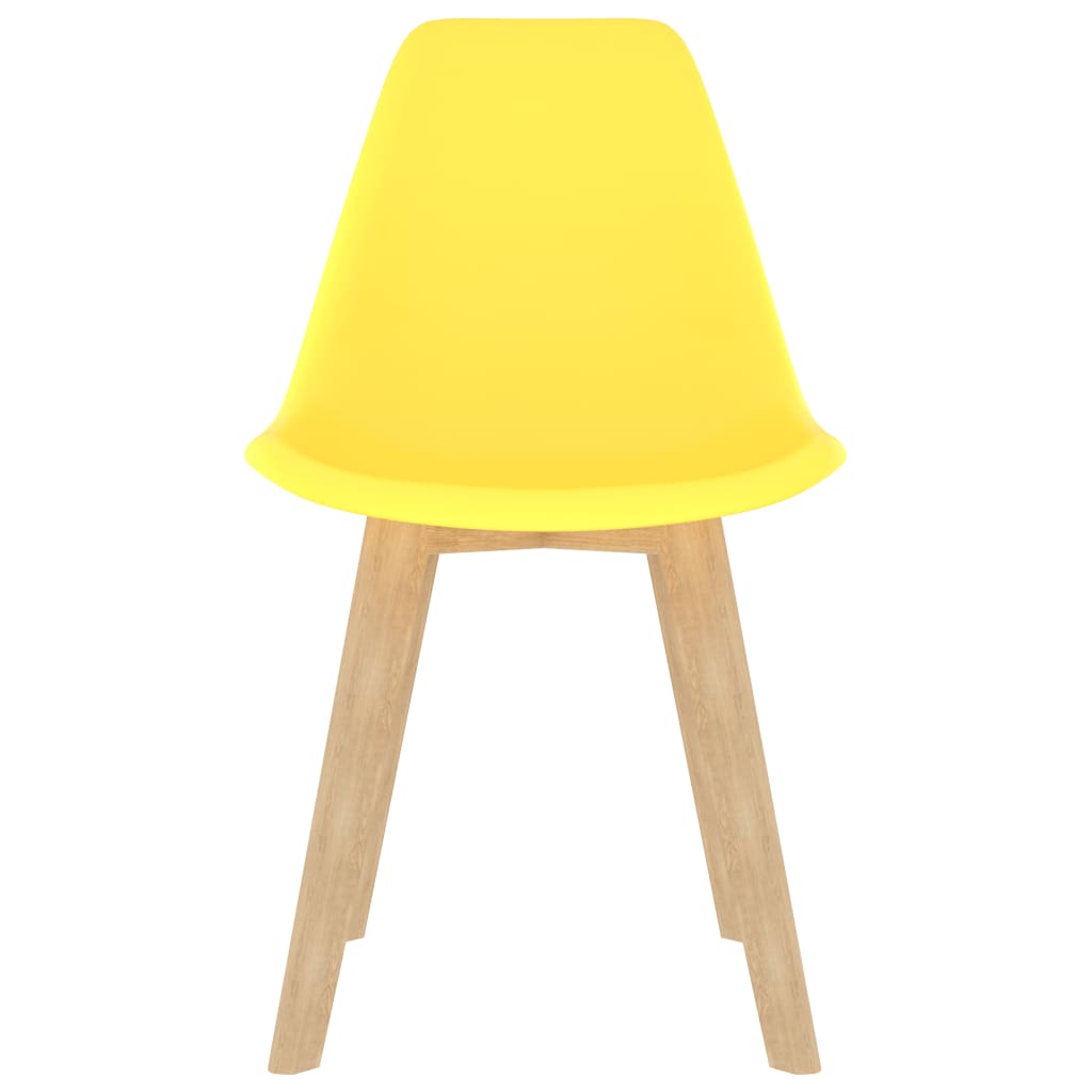 Chaises à manger lot de 2 jaune plastique