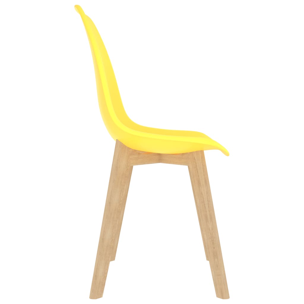 Chaises à manger lot de 2 jaune plastique