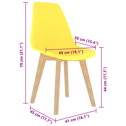 Chaises à manger lot de 2 jaune plastique