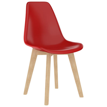 Chaises à manger lot de 6 rouge plastique