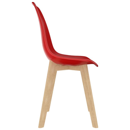 Chaises à manger lot de 6 rouge plastique