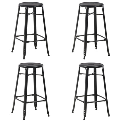 Tabourets de bar lot de 4 noir acier