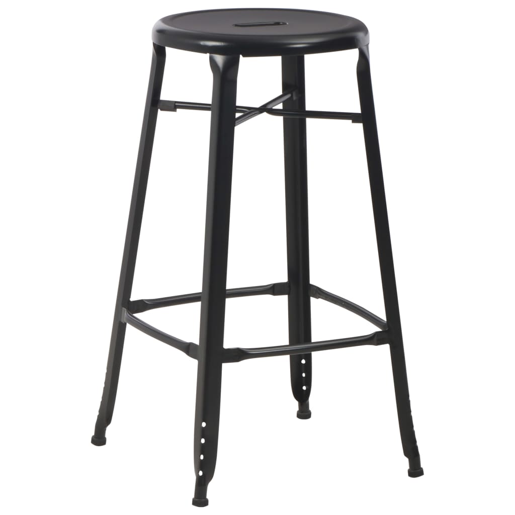 Tabourets de bar lot de 4 noir acier