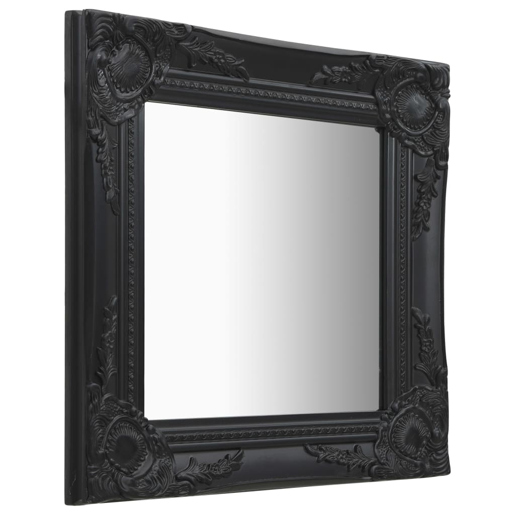 Miroir mural style baroque 40x40 cm noir