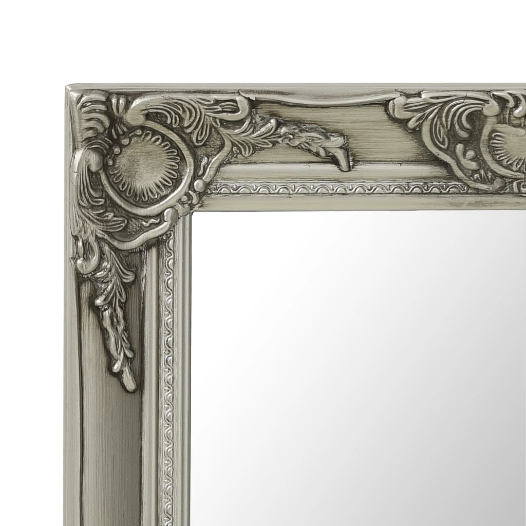 Miroir mural style baroque 50x40 cm Argenté