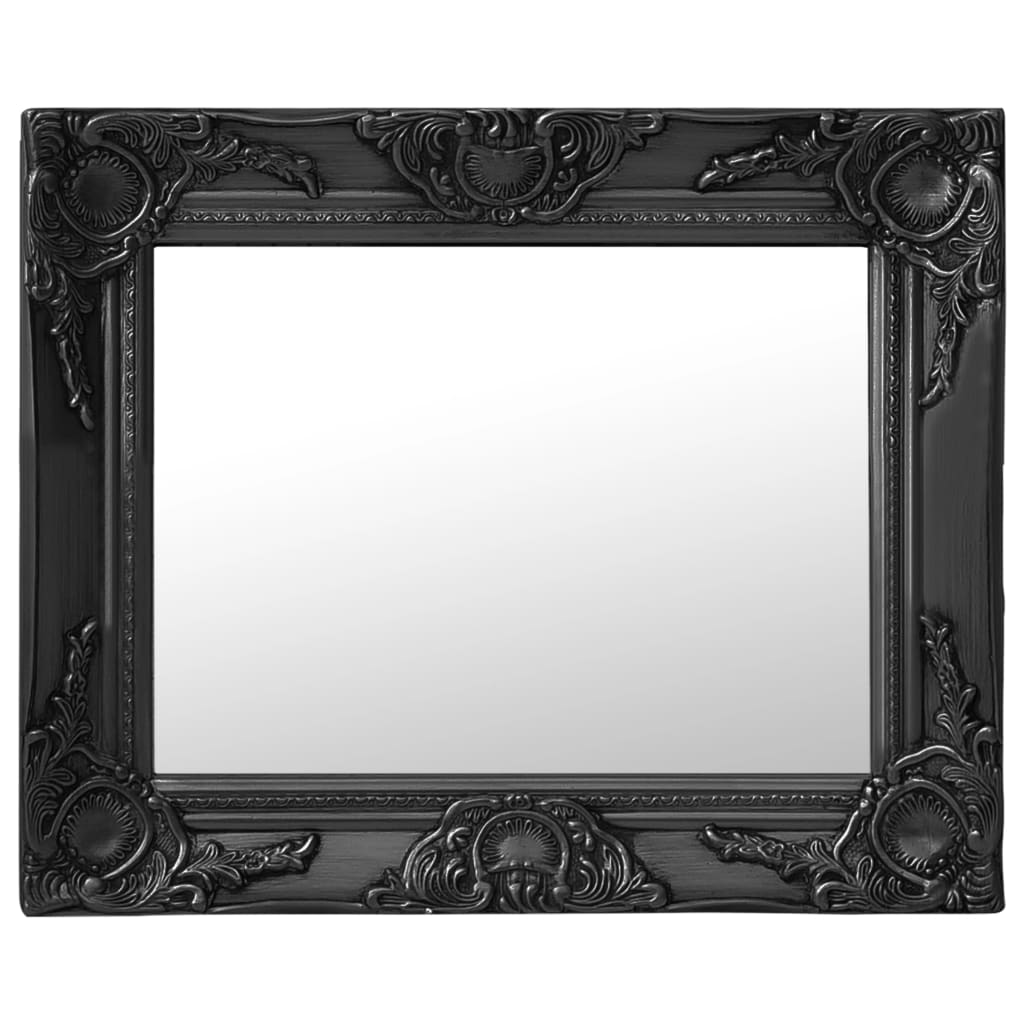 Miroir mural style baroque 50x40 cm noir