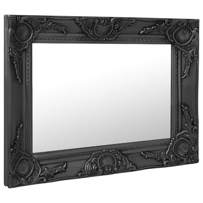 Miroir mural style baroque 50x40 cm noir