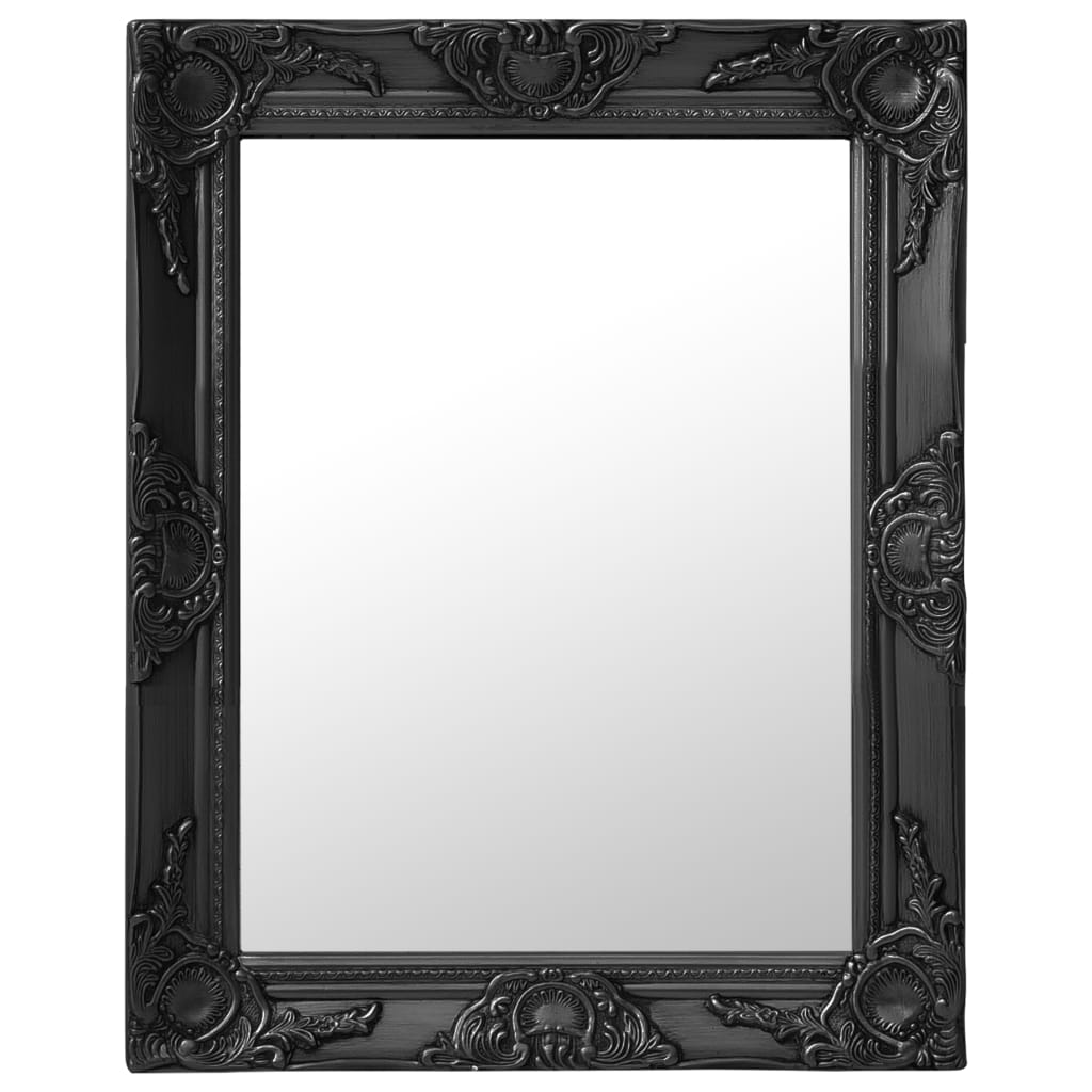 Miroir mural style baroque 50x60 cm noir