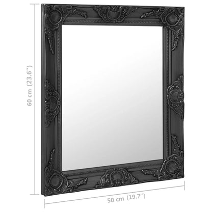 Miroir mural style baroque 50x60 cm noir