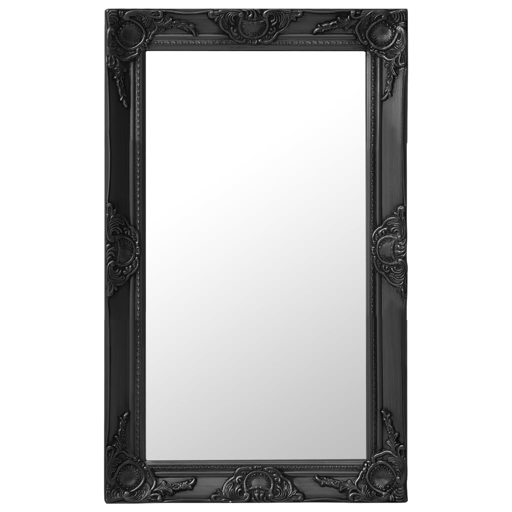 Miroir mural style baroque 50x80 cm noir