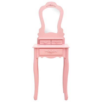 Ensemble de coiffeuse avec tabouret Rose 50x59x136 cm Paulownia