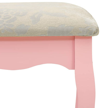 Ensemble de coiffeuse avec tabouret Rose 50x59x136 cm Paulownia