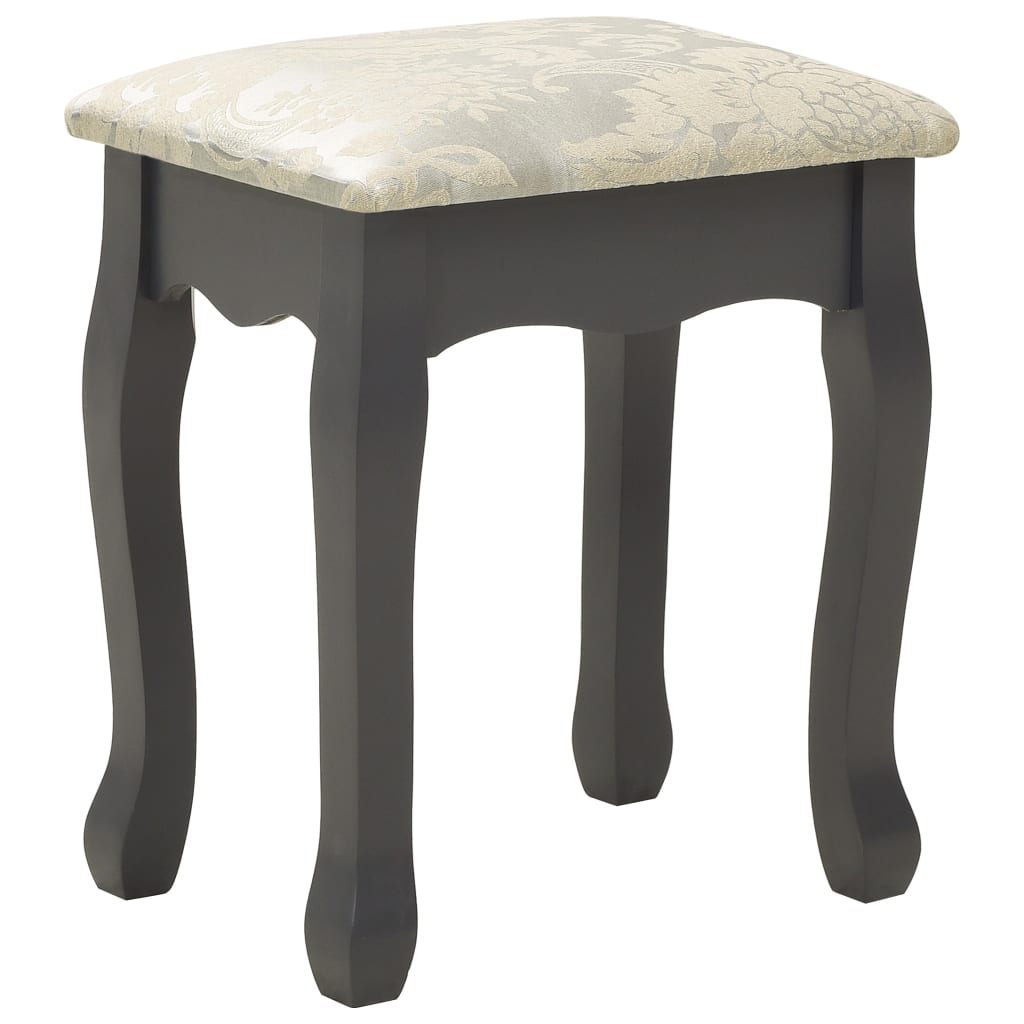 Ensemble de coiffeuse avec tabouret Gris 50x59x136 cm Paulownia