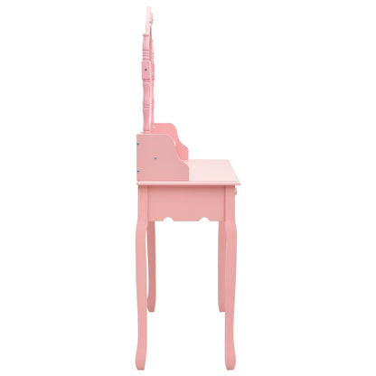 Ensemble de coiffeuse avec tabouret Rose 75x69x140 cm Paulownia