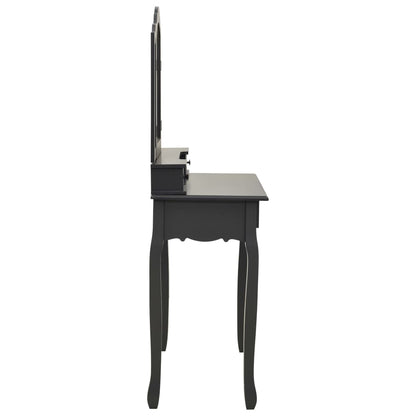 Ensemble de coiffeuse avec tabouret Gris 80x69x141 cm Paulownia