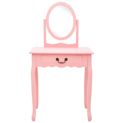 Coiffeuse et tabouret Rose 65x36x128 cm Bois de paulownia MDF