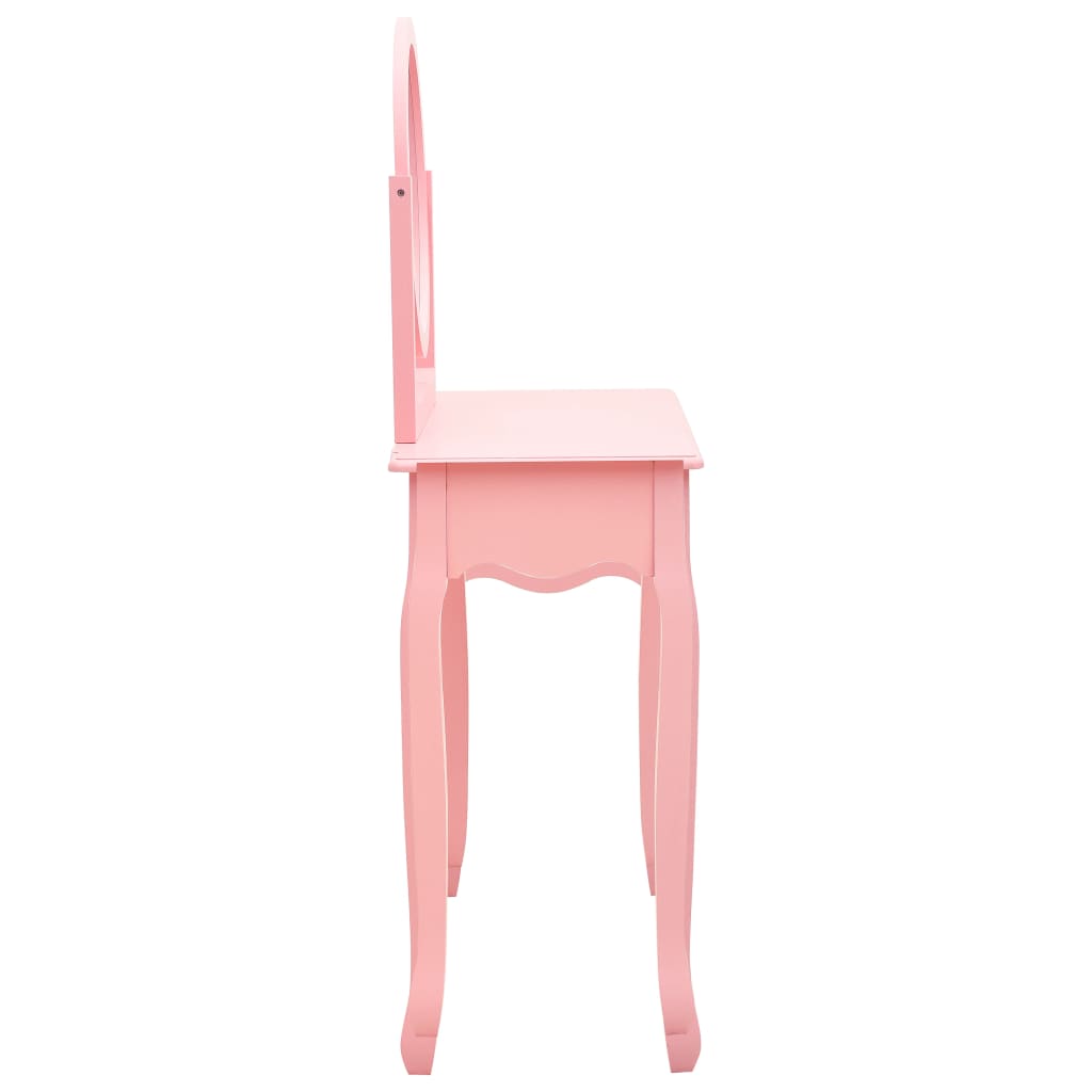 Coiffeuse et tabouret Rose 65x36x128 cm Bois de paulownia MDF