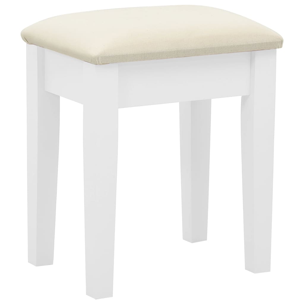 Coiffeuse et tabouret Blanc 65x36x128 cm Bois de paulownia MDF