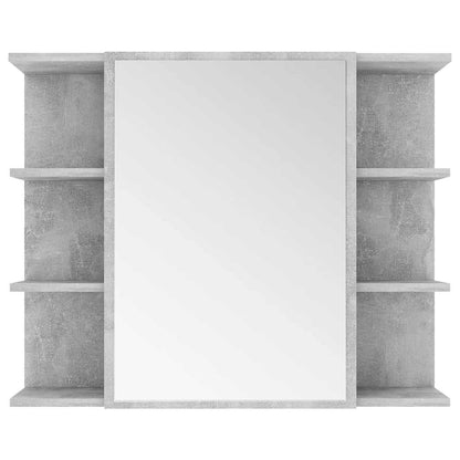 Armoire à miroir de salle de bain Gris Béton Bois d’ingénierie