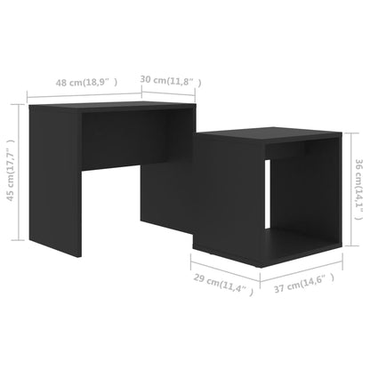 Ensemble de table basse Noir 48x30x45 cm Bois d'ingénierie