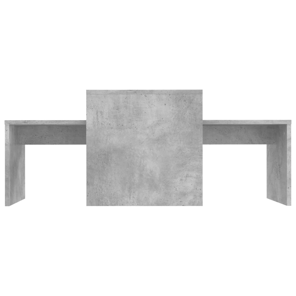 Ensemble de table basse Gris béton 100x48x40 cm Bois ingénierie