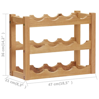 Casier à bouteilles 12 bouteilles 47x21x36 cm Bois de chêne