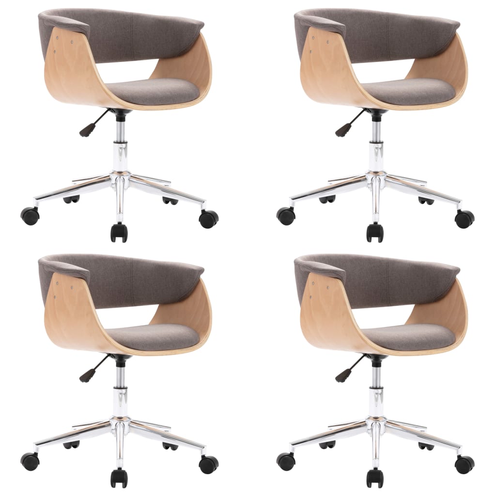 Chaises pivotantes à manger lot de 4 taupe tissu