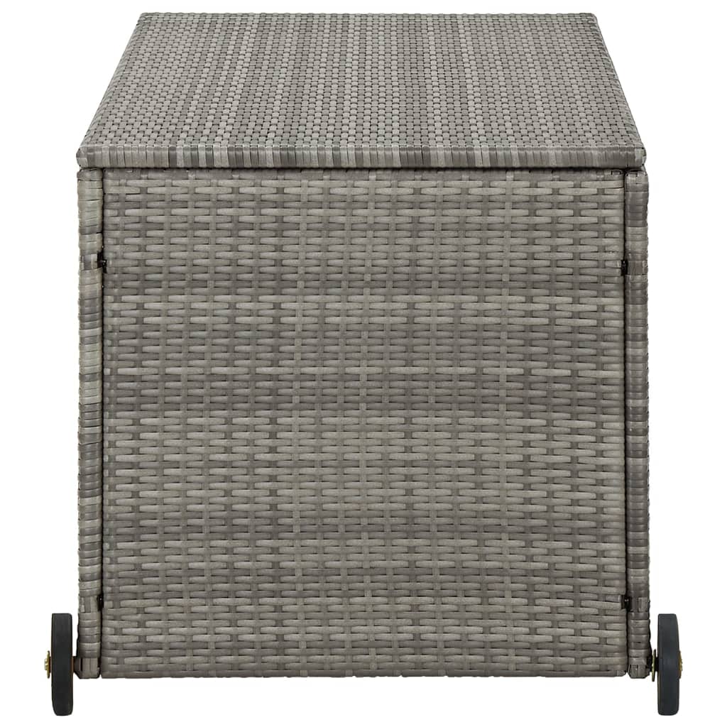 Boîte de rangement de jardin gris clair 120x65x61 cm rotin