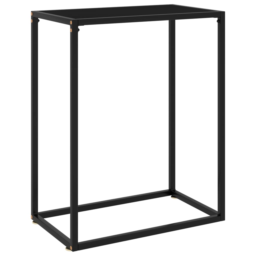 Table console Noir 60x35x75 cm Verre trempé