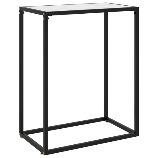 Table console Blanc 60x35x75 cm Verre trempé