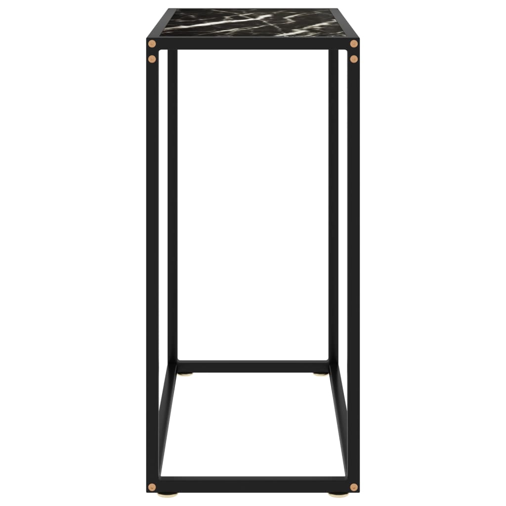 Table console Noir 60x35x75 cm Verre trempé