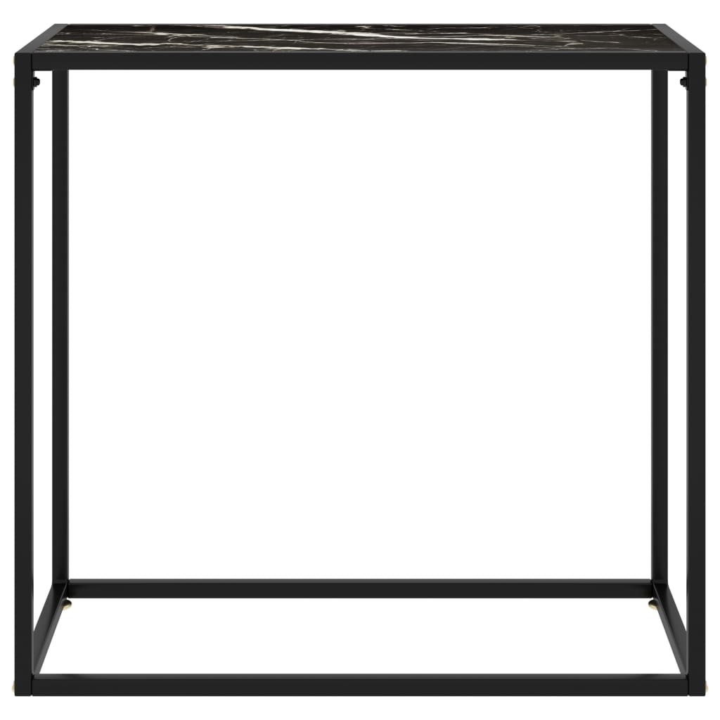 Table console Noir 80x35x75 cm Verre trempé