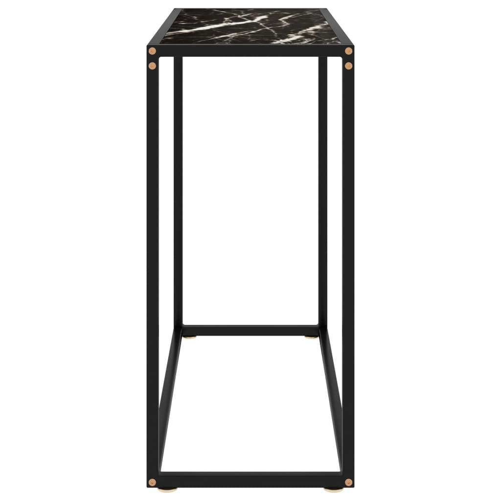 Table console Noir 80x35x75 cm Verre trempé