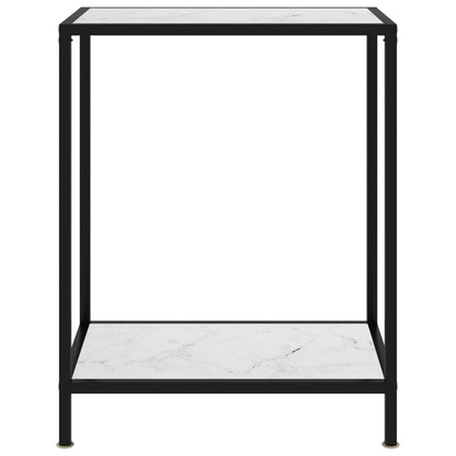 Table console Blanc 60x35x75 cm Verre trempé