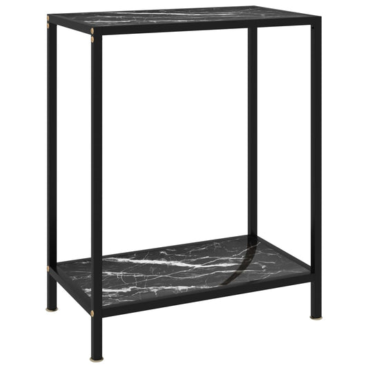 Table console Noir 60x35x75 cm Verre trempé