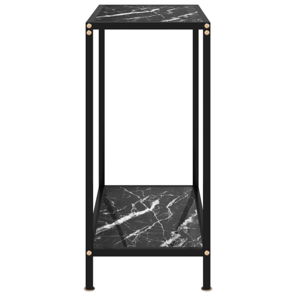 Table console Noir 60x35x75 cm Verre trempé