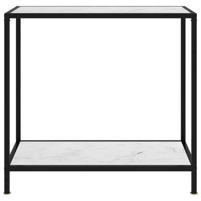 Table console Blanc 80x35x75 cm Verre trempé