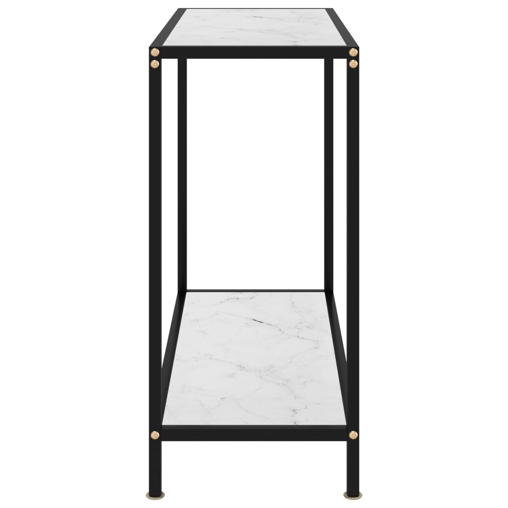 Table console Blanc 80x35x75 cm Verre trempé