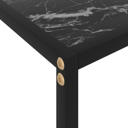 Table console Noir 80x35x75 cm Verre trempé